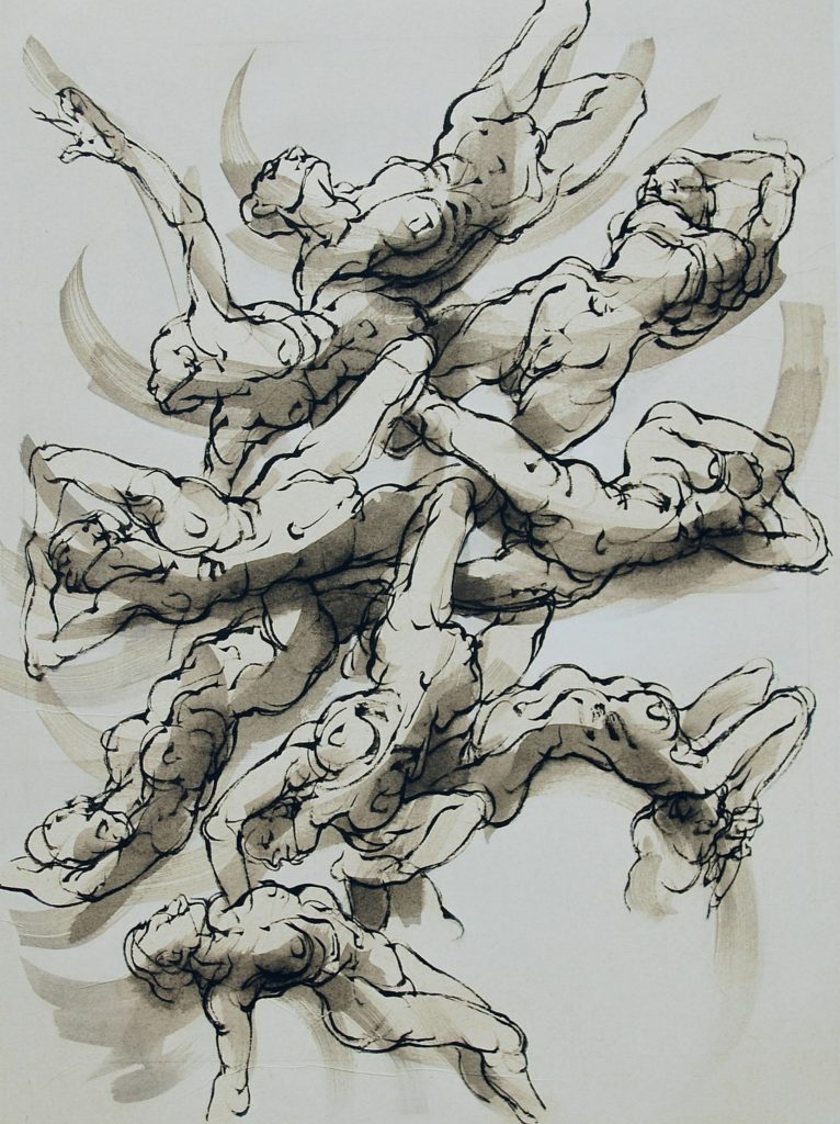 20-2018- Le Noeud-80 x 60 cm-encre sur papier japon (12)